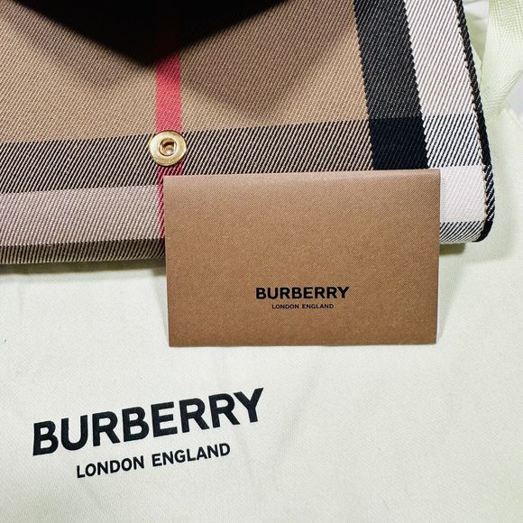 Burberry Hannah Envelope Wallet Crossbody Bag Nova Check Brown Tan NWT - Picture 12 of 15
